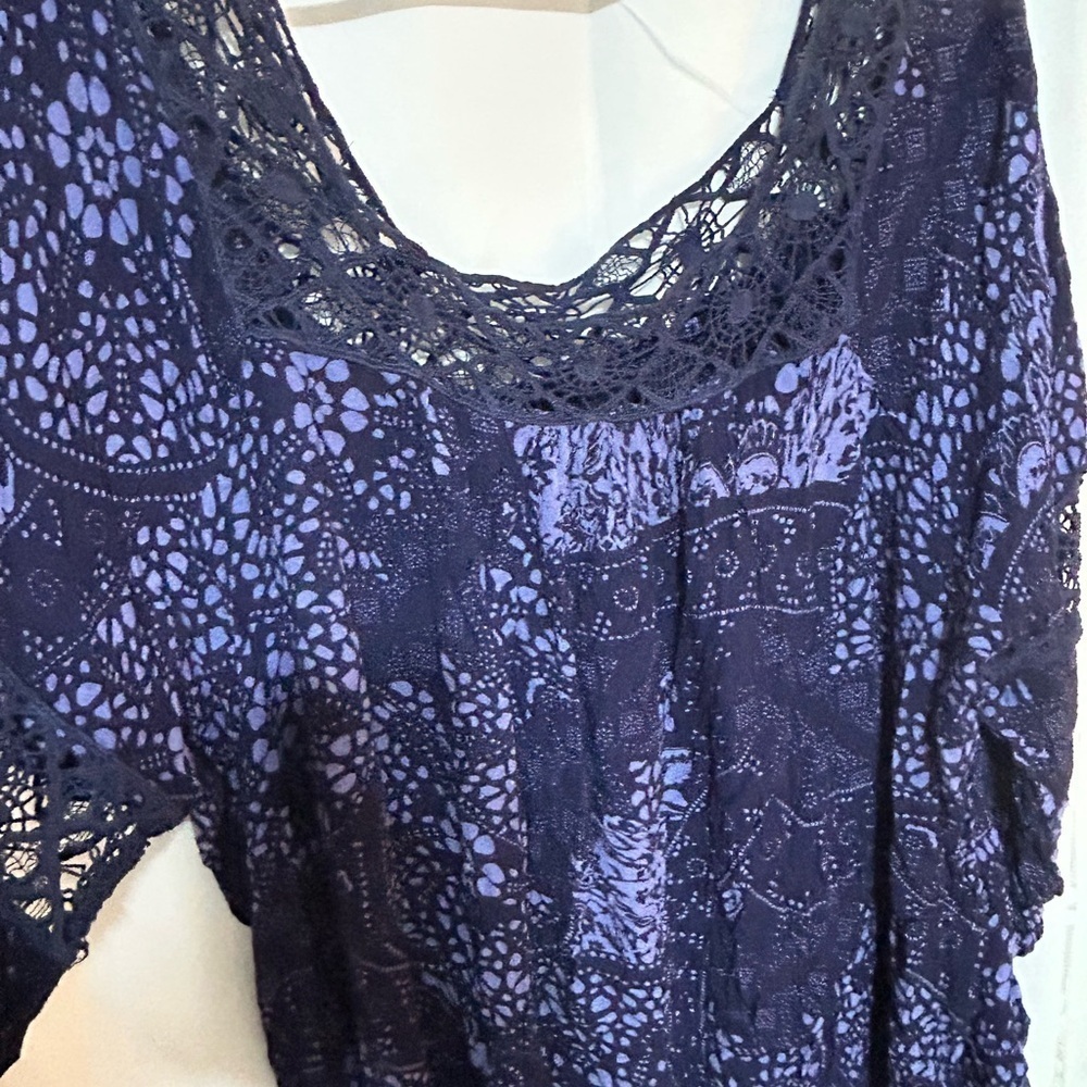 Dex Women's Lace Accent Blouse - Dark Purple-2X-new or like new - Picture 9 of 11